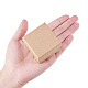厚紙のジュエリーボックス  スポンジで  リングのために  正方形  淡い茶色  5x5x3.2cm X-CBOX-R036-09-4