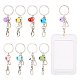 FINGERINSPIRE 8 Pcs Mini Film Key Chain Rectangle Acrylic Keychain with Colorful Bell Custom Picture Key Ring for 2x3 inch Photo Blanks Photo Keychain for Kpop Photo Card KEYC-FG0001-05-1