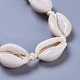 Verstellbare geflochtene Perlenarmbänder aus Kaurimuschel X-BJEW-JB04278-2