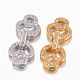 Brass Micro Pave Cubic Zirconia Fold Over Clasps ZIRC-G049-14-1