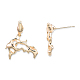 Brass Twist Dangle Stud Earrings for Women EJEW-N012-49LG-3