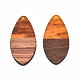 Transparent Resin & Walnut Wood Pendants RESI-N025-032-C02-1