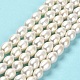 Fili di perle di perle d'acqua dolce coltivate naturali PEAR-E016-091-2
