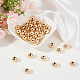 Beebeecraft 1 Box 40Pcs 10mm Round Beads 14K Gold Plated Smooth Crimp Loose Ball Spacer Beads for Jewellery Making Bracelets Necklace KK-BBC0011-15C-4