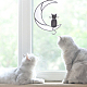 CREATCABIN Cat on The Moon Suncatcher Ornament Decor Cat Window Hangings Ornament Cat Memorial Gifts Decoration for Cat Lovers Mom Daughter Friends Family Halloween Christmas 4.13 x 5.91 Inch HJEW-CN0001-15-6