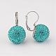 Polymer Clay Czech Crystal Disco Ball Leverback Earrings EJEW-L180-M-3