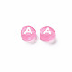 Transparent Pearl Pink Acrylic Beads TACR-YW0001-08J-2