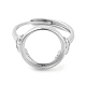 Componentes del anillo de plata de ley 925 ajustable redondo plano&nbsp;STER-G042-07P-2