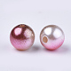 Perles en plastique imitation perles arc-en-abs OACR-Q174-6mm-10-2