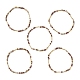 Set di braccialetti elastici con perline di semi di vetro da 5 pezzo BJEW-JB09576-6