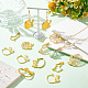 Dicosmétique 30 pièces 3 styles lapin ouvert dos lunette pendentifs alliage blanc résine époxy cadre pressé fleur pendentif doré pâques bijoux pendentif pour bricolage collier fabrication de bijoux FIND-DC0001-90-6