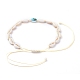Adjustable Printed Cowrie Shell Braided Beaded Necklaces NJEW-JN02790-02-2
