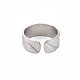 304 Stainless Steel Textured Open Cuff Ring for Women RJEW-S405-165P-2