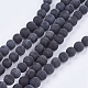 Brins noir de perles de pierre naturelle G-R193-01-8mm-1
