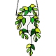 植物のアクリル葉の窓吊り装飾  鉄のチェーンとフック付き  家庭菜園の装飾用  グリーン  210x117mm PW-WG93007-03-1