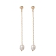 Natural Pearl Dangle Stud Earrings EJEW-JE05221-02-1