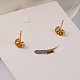 304 ovale pendentifs en acier inoxydable et clous d'oreilles ensembles de bijoux SJEW-M078-07G-2