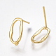 Brass Stud Earring Findings KK-S350-010G-2