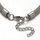 304 Stainless Steel Network Chains Bracelets BJEW-O096-C-02-2