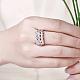 Женские серебряные цветные латунные кольца с цирконием на палец RJEW-BB00471-01-5