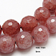 Chapelets de perles aux fraises en quartz naturel G-G213-8mm-18-1