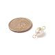 3 pièces 3 modèles grade aa breloques de connecteur de perles d'eau douce de culture naturelle avec des tranches d'alliage PALLOY-JF01996-4