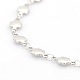 Casual Style 304 Stainless Steel Flower Link Chain Bracelets STAS-O036-04P-2