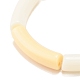 Acrylic Curved Tube Beaded Stretch Bracelet BJEW-JB07980-01-5