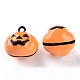 Halloween Backen gemalt Messing Glocke Anhänger KKB-S002-005-2