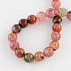 Perlas de ágata multicolor natural teñidas hebras G-R177-6mm-03-2