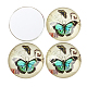 Butterfly Printed Glass Half Round/Dome Cabochons X-GGLA-N004-12mm-C01-2