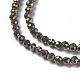 Natural Pyrite Beads Strands G-F596-38-4mm-3