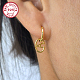 18 boucles d'oreilles créoles en argent sterling plaqué or véritable 925 carat ZC9557-1-3