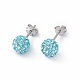 Sexy Valentines Day Gifts for Her Sterling Silver Austrian Crystal Rhinestone Ball Stud Earrings Q286J031-1