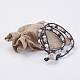 Natural Lava Rock and Howlite and Hematite Beads Wrap Bracelet BJEW-JB03611-01-3