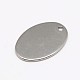 201 Stainless Steel Stamping Blank Flat Oval Pendants STAS-M037-06-2