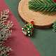 Christmas Theme Glass Seed Beads Pendants PALLOY-TA00027-4