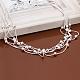 Popular Silver Color Plated Brass Multi-strand Snake Chain Necklaces NJEW-BB12849-2