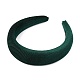 ベルベットのヘアバンド  内部のスポンジ  グログラン模様  シーグリーン  15~40mm  内径：140x115mm OHAR-O018-02C-2