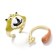 3D Animal Alloy Open Cuff Rings RJEW-D003-01A-G-2