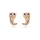 18K Real Gold Plated Alloy Austrian Crystal Leopard Stud Earrings EJEW-DD0001-50C-1