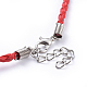 Red Braided Imitation Leather Necklace Cords X-NCOR-R026-6-4