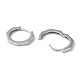 Rhodium Plated 925 Sterling Silver Octagon Hoop Earrings STER-D016-01P-2