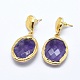 Natural & Synthetic Gemstone Dangle Stud Earrings EJEW-F160-01-2