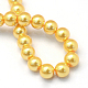 Baking Painted Pearlized Glass Pearl Round Bead Strands HY-Q003-10mm-56-4