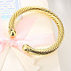 Exquis laiton bracelets bracelets manchette de couple pour les femmes BJEW-BB14488-4