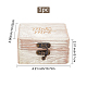 木製フィンガーリングボックス  ロック付き  フリップボックス  単語mr＆mrsの長方形  アンティークホワイト  10.7x10.05x5.1cm OBOX-WH0007-15-2