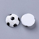 スポーツのテーマ  樹脂カボション  サッカー  ホワイト  15x5mm X-CRES-N021-04A-2