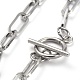 304 Stainless Steel Paperclip Chain Bracelets BJEW-O186-03P-2
