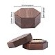 Шестиугольные деревянные коробки для колец на палец CON-WH0085-66-7
